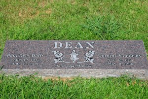 Paul Dean's grave in Arkansas