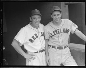Vern Stephens (Boston) and Lou Boudreau (Cleveland) at Fenway Park 1948